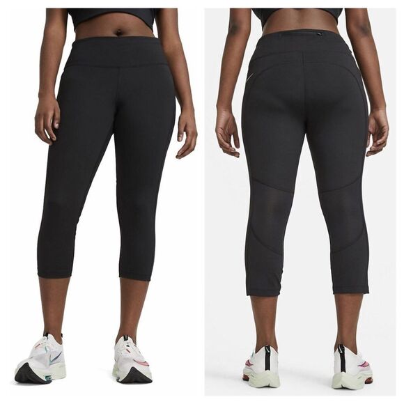 Nike Fast Crop Running Capri Leggings Size Sm - Picture 1 of 11